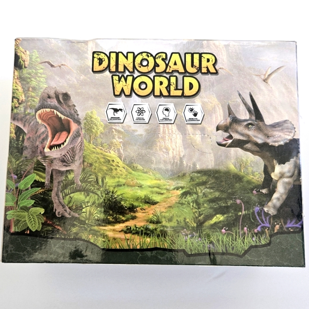 TEMI Dinosaur World Toy Figure w/ Activity Play Mat & Trees, Dinosaur Playset